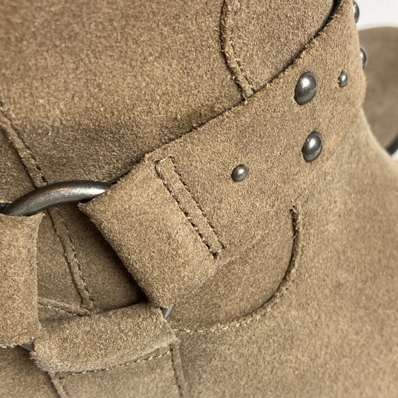 Korks by Kork-Ease Harness Ankle Boots 8 Moto Cassandra Suede Western Leather - Picture 7 of 13